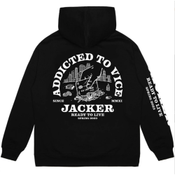 JACKER HOODIE ADDICT - BLACK