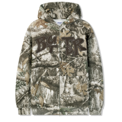 BUTTER HOODIE FABRIC APPLIQUE ZIP-THRU - FOREST CAMO