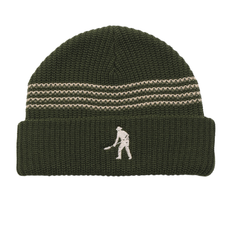 PASSPORT BEANIE DIGGER STRIPE KNIT - OLIVE CREAM