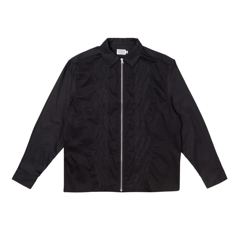 HODDLE SHIRT THRON ZIP UP - BLACK