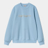 CARHARTT CREW SWEATSHIRT - BLUE BIRD FLEUR DE S