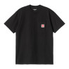 CARHARTT TEE HEART POCKET - BLACK RED