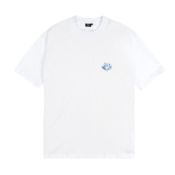 MAGENTA TEE BLUE FLOWERS - WHITE