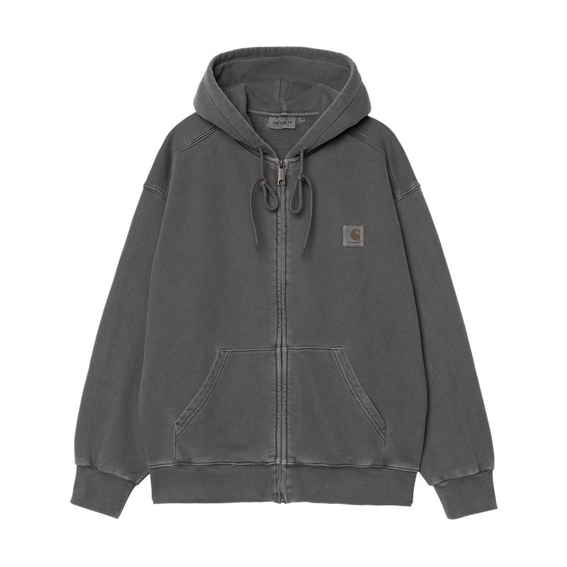 CARHARTT ZIP HOODED NELSON - GRAPHITE GARMENT DYE