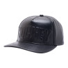 HOCKEY CAP EMBOSSED LEATHER - BLACK