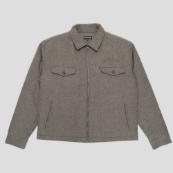 PASSPORT JACKET ARTHUR WOOL ZIP - GREY MARLE