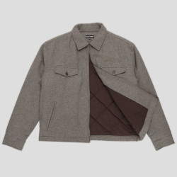 PASSPORT JACKET ARTHUR WOOL ZIP - GREY MARLE